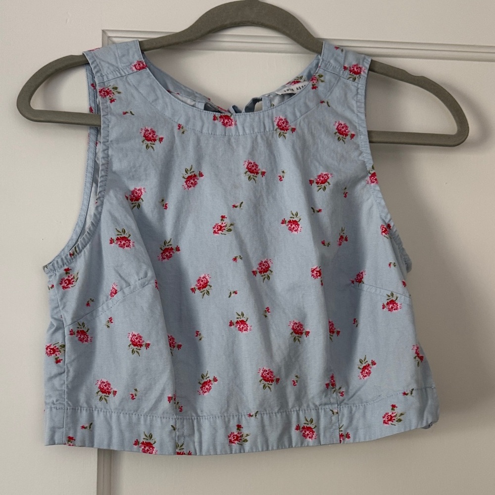 Floral Blue Crop Top